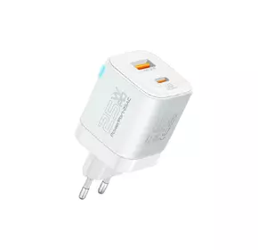 Мережевий зарядний пристрій Promate PowerPort-25AC USB-C, USB-A White (powerport-25ac.white)