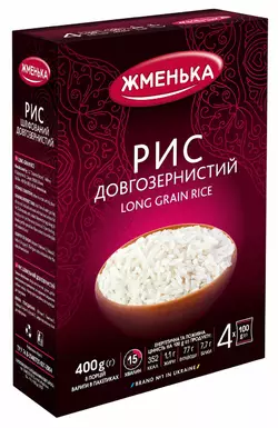 Рис довгозернистий Жменька в пакетиках для варіння 4 шт х 100 г