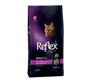 Повноцінний та збалансований сухий корм для котів Gourmet з куркою Reflex Plus 15 кг