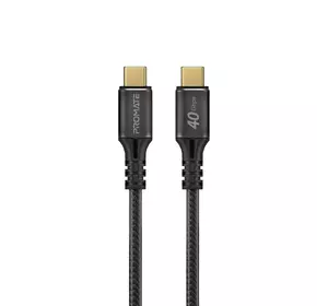Кабель Promate PowerBolt240-2M USB Type-C to USB Type-C 240W PD 2 м Black (powerbolt240-2m.black)