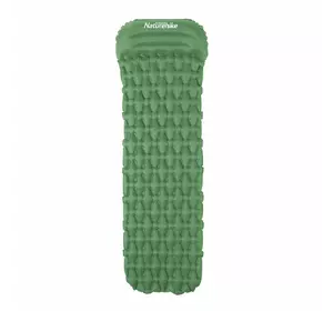 Килимок надувний із подушкою Naturehike FC-12 NH19Z003-P, 65 мм, зелений