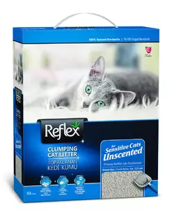 Бентонітовий наповнювач для чутливих котів Без запаху Reflex 10 л