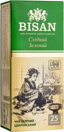 Чай зелений пакетований BISAN Східний PEKOE 1,5г*25шт