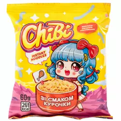 Вермішель швидкого приготування зі смаком курки ChiBi негостра 60 г