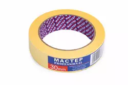 Малярна стрічка"Мастер" 30мм жов.(8сп,48 шт/ящ)Pro