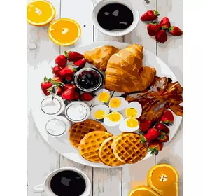Картина за номерами Strateg Преміум Яскравий сніданок розміром 40х50 см (GS1064)