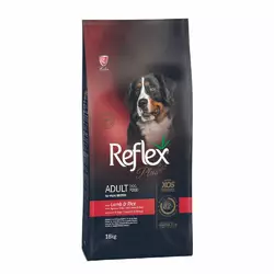 Повноцінний та збалансований сухий корм для собак великих порід з ягням та рисом Reflex Plus 18 кг