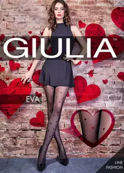 Колготки GIULIA в дрібні серця Eva 20 den model 1 (nero-3)