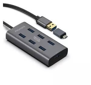 USB-хаб Promate EzHub-7 7хUSB 3.0 Grey (ezhub-7.grey)