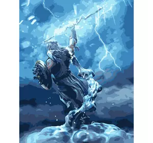 Картина за номерами Strateg Преміум Могучий Зевс розміром 40х50 см (DY153)