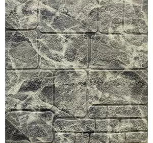 Самоклеюча декоративна 3D панель камінь чорно-білий мармур 700х700х7мм (154) SW-00000219
