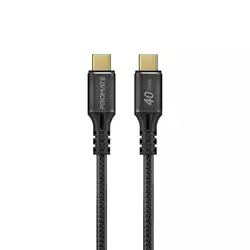 Кабель Promate PowerBolt240-1M USB Type-C to USB Type-C 240W PD 1 м Black (powerbolt240-1m.black)