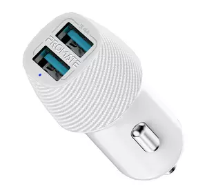Автомобільний зарядний пристрій Promate Voltrip-Duo 17Вт 2 USB White (voltrip-duo.white)