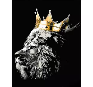 Картина за номерами Strateg ПРЕМІУМ Цар звірів з лаком розміром 30х40 см (SS6813)