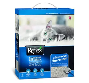 Бентонітовий наповнювач для чутливих котів Без запаху Reflex 6 л