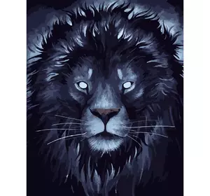 Картина за номерами Strateg Преміум Темний лев розміром 40х50 см (DY196)