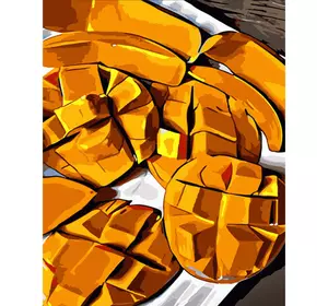 Картина за номерами Strateg Преміум Соковите манго розміром 40х50 см (DY361)
