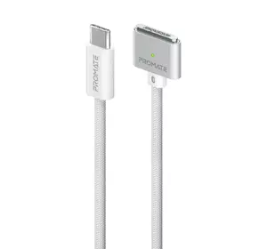 Кабель Promate MagCord-140PD USB Type-C to MagSafe 3 140W PD 2м White (magcord-140pd.white)