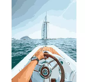 Картина за номерами Strateg Преміум На катері по морю в Дубай розміром 40х50 см (DY240)