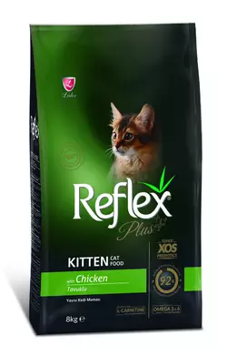 Повноцінний та збалансований сухий корм для кошенят з куркою Reflex Plus 8 кг