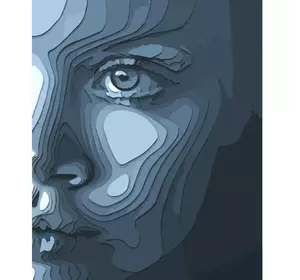 Картина за номерами Strateg Преміум Акварельне обличчя розміром 40х50 см (DY319)