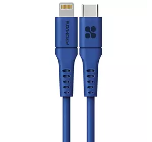 Кабель Promate PowerLink-120 USB-C to Lightning 3А 1.2 м Blue (powerlink-120.blue)