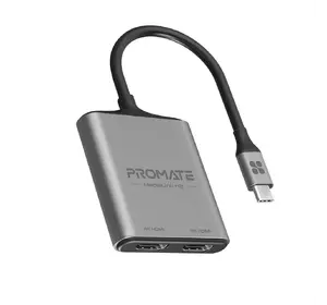 Перехідник Promate MediaLink-H2 USB Type-C to 2xHDMI 4K Grey (medialink-h2.grey)