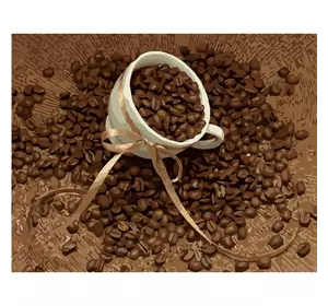 Картина за номерами Strateg Преміум Зернятка кави розміром 40х50 см (GS019)