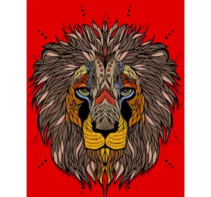 Картина за номерами Strateg Преміум Африканський лев розміром 40х50 см (DY195)