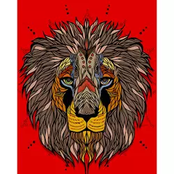 Картина за номерами Strateg Преміум Африканський лев розміром 40х50 см (DY195)