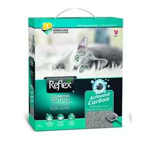 Бентонітовий наповнювач для котів сірий активний карбон Reflex 10 л