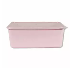 Контейнер харчовий прямокутний 1 л «Plastic's Craft» Рожевий/прозоро-білий