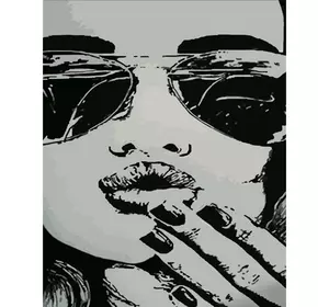 Картина за номерами Strateg Преміум Чорно-білий поцілунок розміром 40х50 см (DY364)