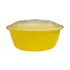 Миска пластикова Ягідка 6 л Жовта з прозоро-білою кришкою Plastic's Craft