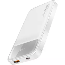 УМБ Promate Torq-10 10000 mAh, USB-C PD, USB-А QC3.0 White (torq-10.white)