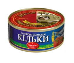 Кільки балтійські обсмажені в томатному соусі Ризьке золото 240 г