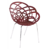 Крісло Papatya Flora-ML матовий червона цегла сидіння, ніжки хром