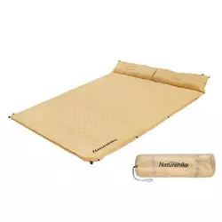Килимок самонадувний двомісний з подушкою Naturehike CNH22DZ013, 30мм, жовтий
